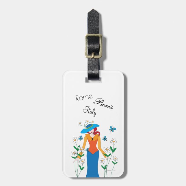 Lady in a Garden Luggage Tag (Front Vertical)