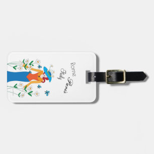 Lady in a Garden Luggage Tag