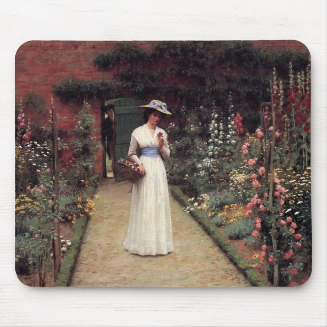 Lady In A Garden Mouse Pad (Front)