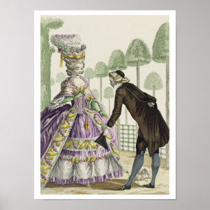 Lady in a Lilac Dress Promenades in the Gardens of Poster