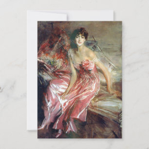 Lady in a Pink Dress (by Giovanni Boldini) Card