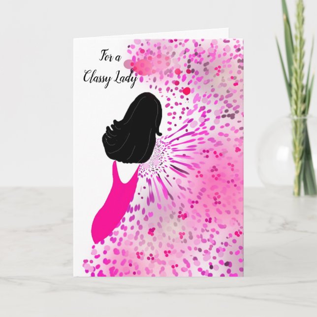 Lady in a Pink Dress Card (Front)