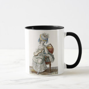 Lady in a Shot Taffeta Dress Trimmed with Lace Pla Mug