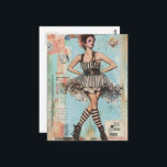 Lady in Black and White Fashion Dress Collage Postcard<br><div class="desc">Digital art by Angelandspot  © 2025</div>