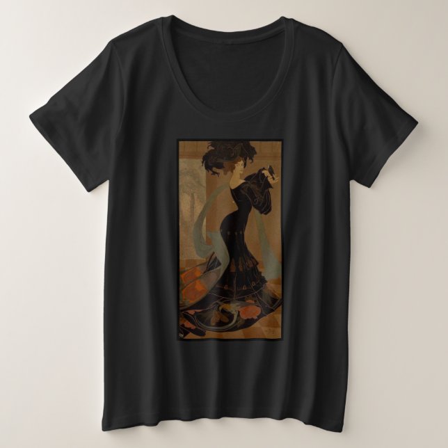 Lady in Black Plus Size T-Shirt (Design Front)