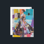 Lady in Fashion Mixed Media Collage Postcard<br><div class="desc">Digital art by Angelandspot  © 2025</div>