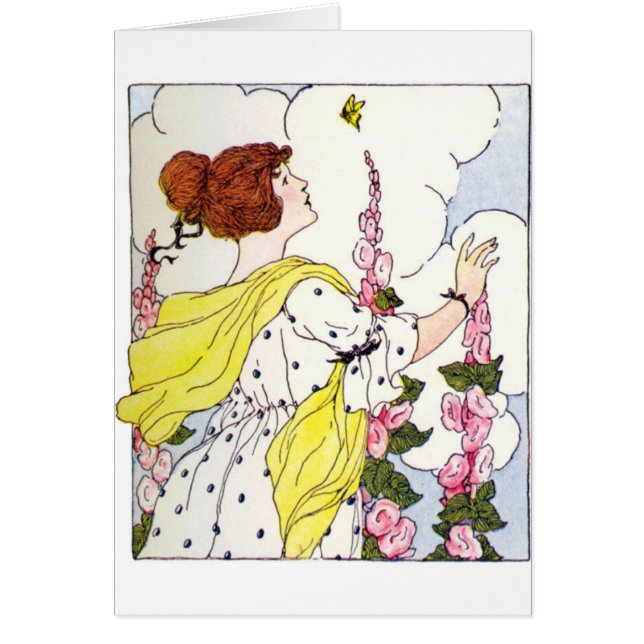 Lady in Hollyhock Garden (Front)