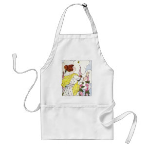 Lady in Hollyhock Garden Standard Apron