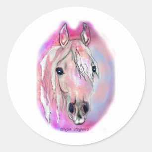 Lady in Pink Classic Round Sticker
