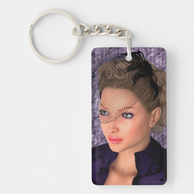 Lady in Purple Key Ring (Front)