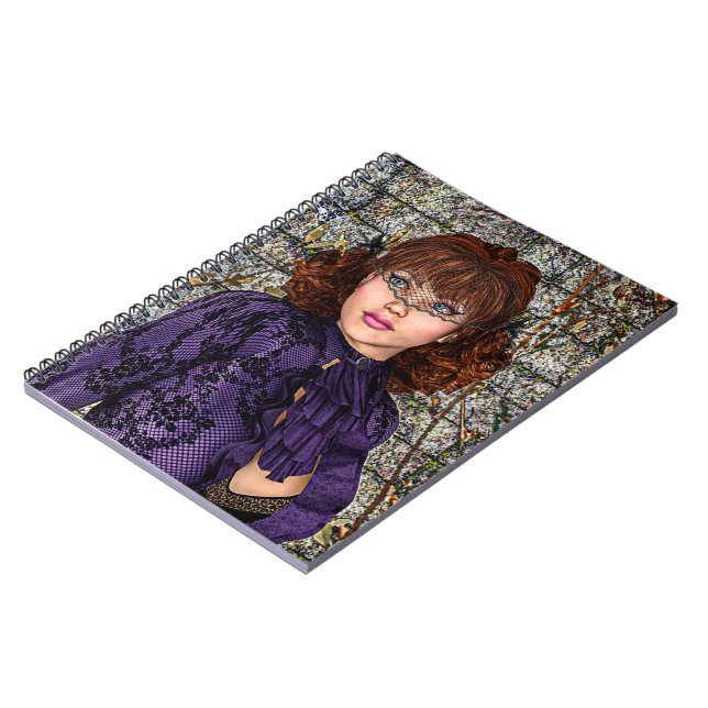 Lady in Purple Spiral Notebook (Left Side)