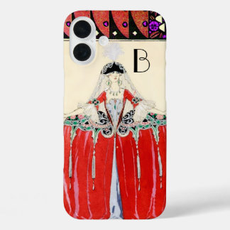 LADY IN RED,BEAUTY FASHION COSTUME DESIGN MONOGRAM iPhone 16 PLUS CASE