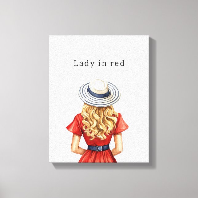 Lady in Red Dress Canvas Print (Front)