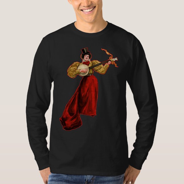 Lady In Red Men's dark long sleeve T-Shirt (Front)