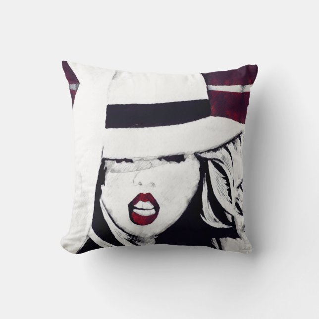 Lady in Red Pillow (Front)