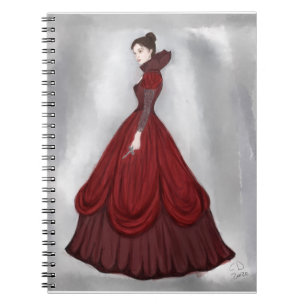 Lady In Red Poster bigger Postcard Playing Cards Notebook