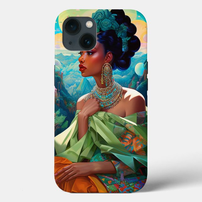 Lady In Surreal World African American Art Case-Mate iPhone Case (Back)