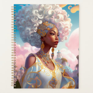 Lady In Surreal World African American Art Planner