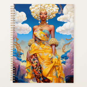 Lady In Surreal World African American Art Planner