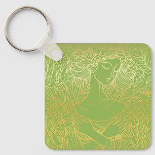 Lady in the Gardem Key Ring