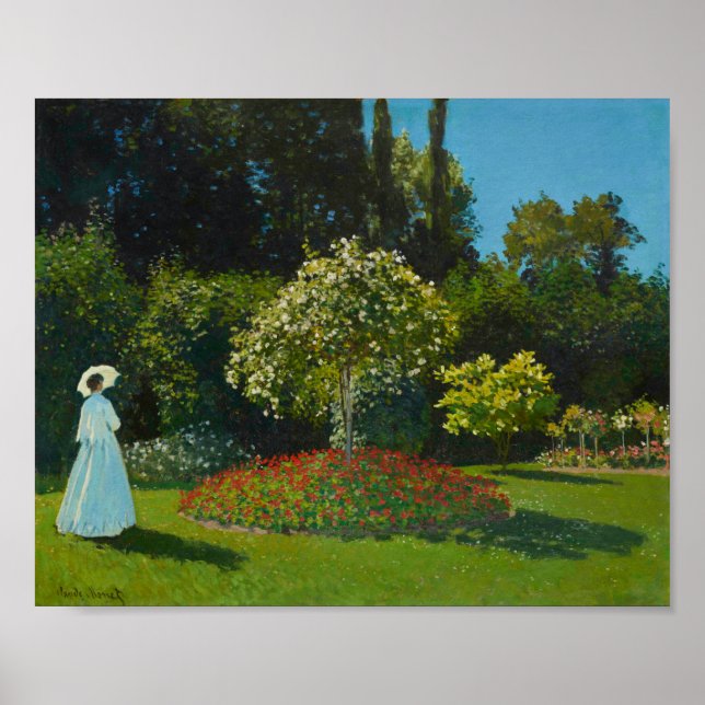 Lady in the Garden 1867 by Claude Monet Poster (Front)