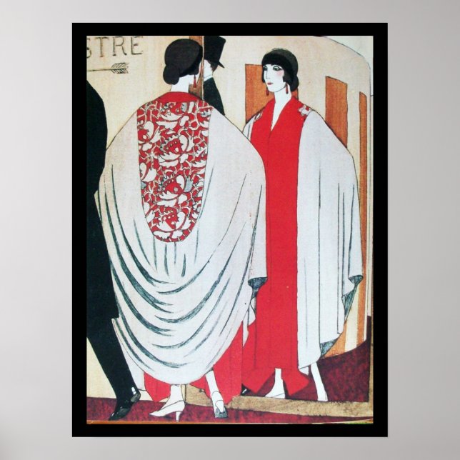 LADY IN THE MIRROR ,ART DECO BEAUTY FASHION POSTER (Front)