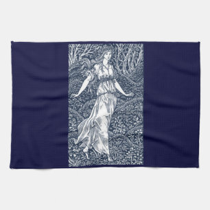 lady in the Woods Tea Towel