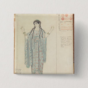 Lady-in-waiting costume design for Hippolytus 15 Cm Square Badge