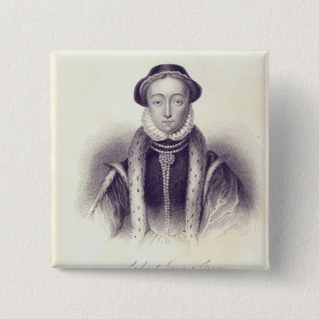 Lady Jane Grey, engraved by S. Freeman 15 Cm Square Badge (Front)