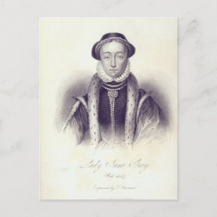 Lady Jane Grey, engraved by S. Freeman Postcard