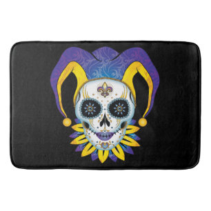 Lady Jester Skull Bath Mat