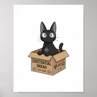 Lady Justice Black Cat Law Office Wall Poster
