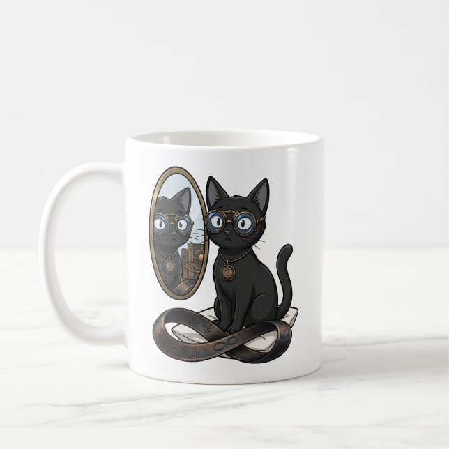 Lady Justice Black Cat Lawyer Coffee Mug (Left)