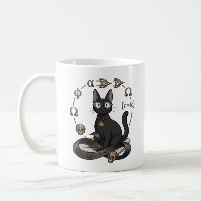 Lady Justice Black Cat Lawyer Coffee Mug (Left)