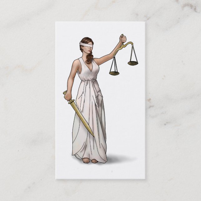 Lady Justice Illustration Business Card (Front)