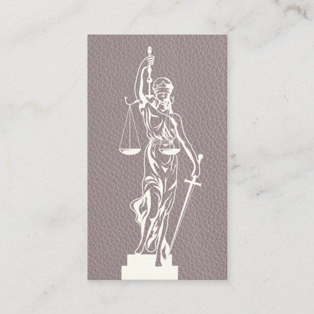 Lady Justice Law | Leather Texture Appointment Card (Front)
