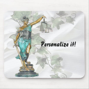Lady Justice on Satin and Ivy Mouse Pad