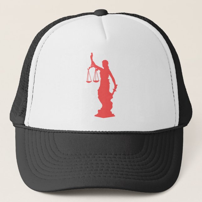 Lady Justice Pink Trucker Hat (Front)