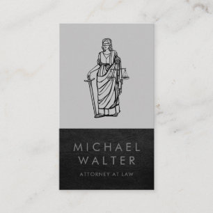 Lady Justice Real Estate Leather Trim Business Card