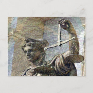Lady Justice Statue Postcard