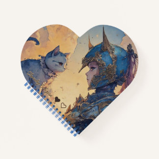 Lady Knight and her Noble Cat Spiral Notebook