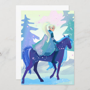 Lady Knight in a Snowy Forest Holiday Card