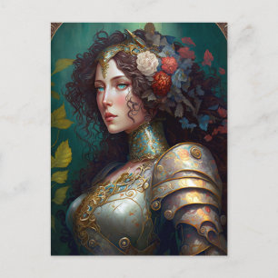 Lady Knight Warrior Armour Fantasy Art Postcard