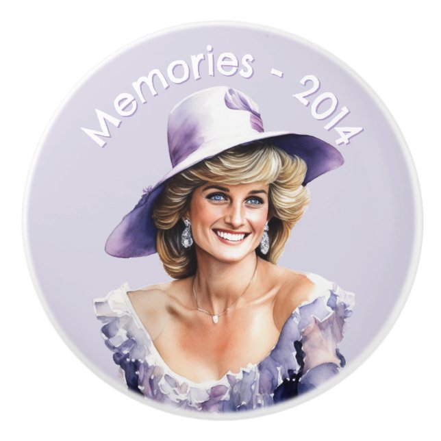 Lady Lavender Di romantic watercolor custom text Ceramic Knob (Front)