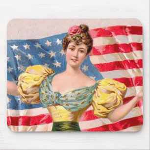 Lady Liberty American Flag Mouse Pad