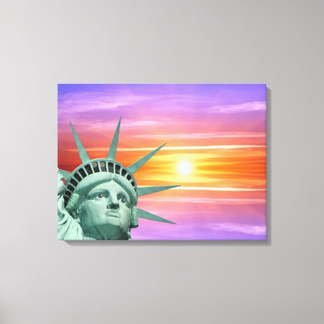Lady Liberty and Sunrise Canvas Print (Front)