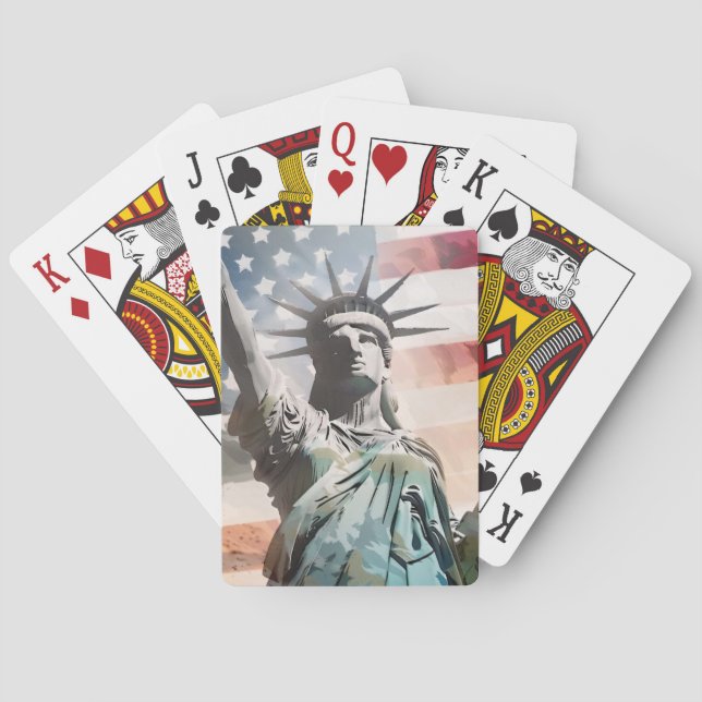 Lady Liberty and the American Flag Playing Cards (Back)