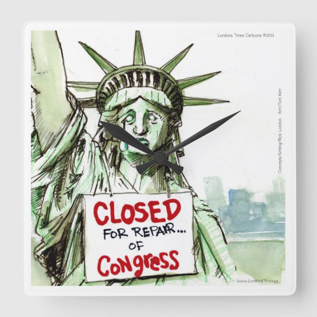 Lady Liberty Cries @ Congress Square Wall Clock (Front)
