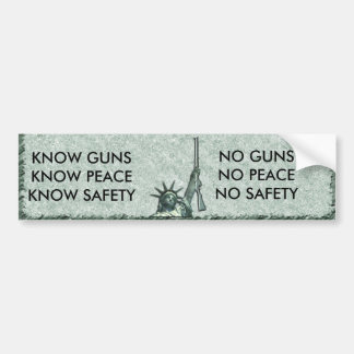LADY LIBERTY GUN WISDOM NO GUNS? NO SAFETY! BUMPER STICKER