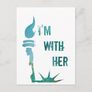 Lady Liberty I'm With Her Protest Postcard